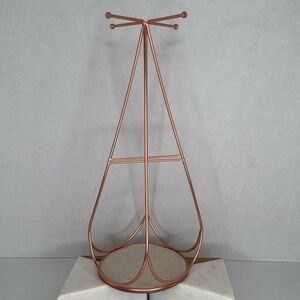 Rose Gold and burlap Jewelry Stand